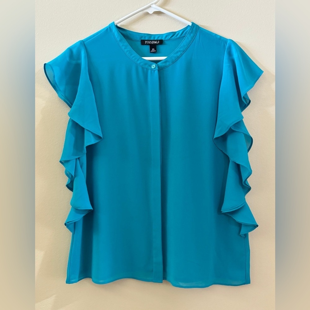Roz&Ali Teal Blouse